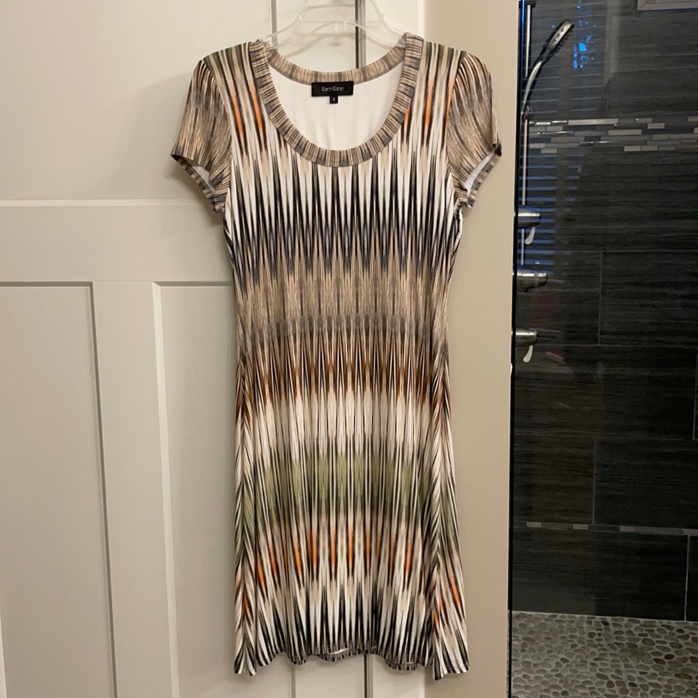 Karen Kane.  Small, multicolored, lightweight.